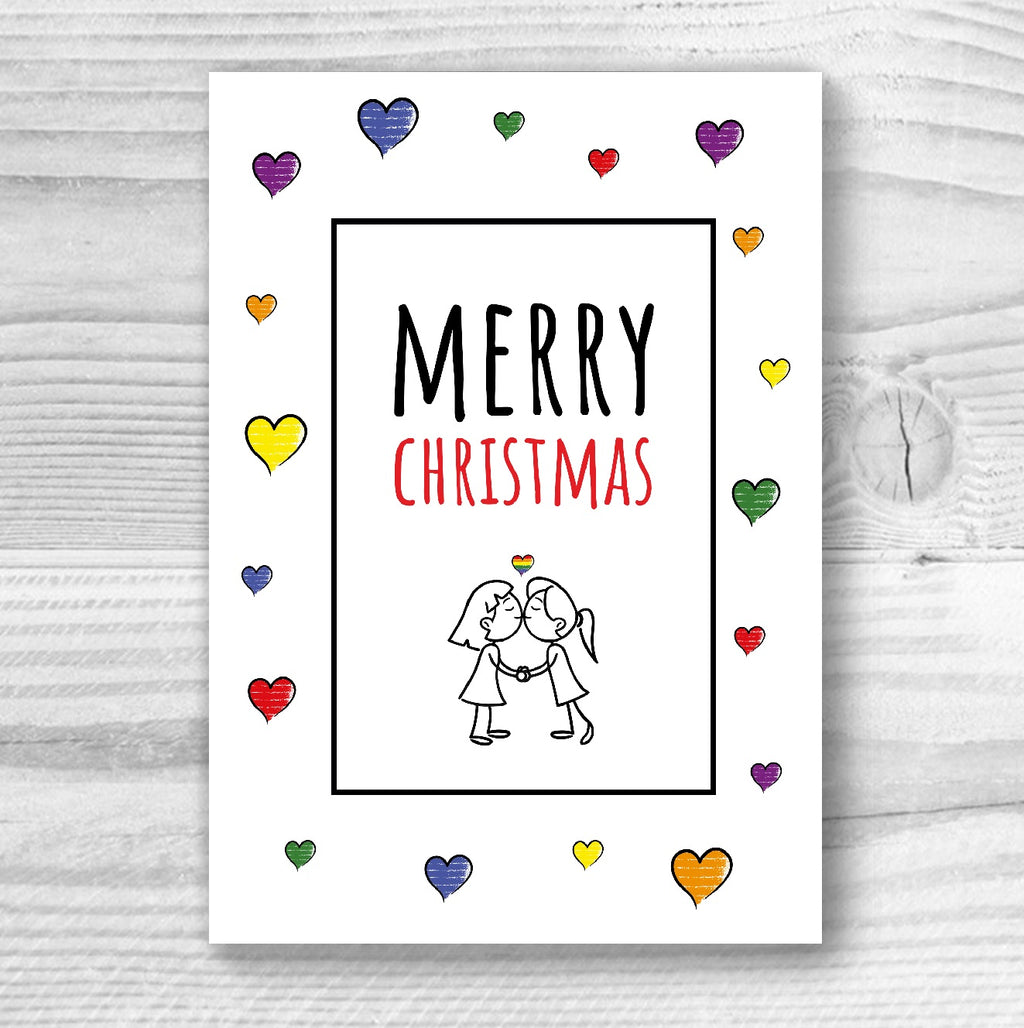 Merry Christmas - Lesbian Gay Couple Xmas Card | Gift