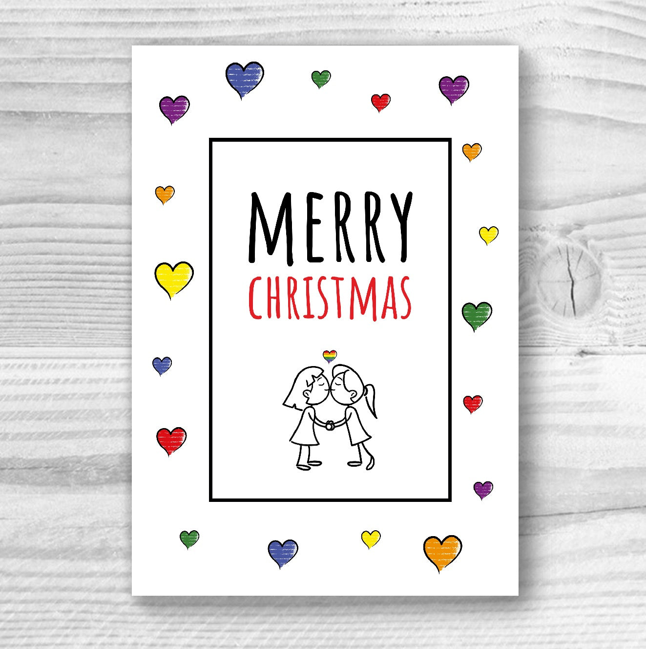 Merry Christmas - Lesbian Gay Couple Xmas Card | Gift