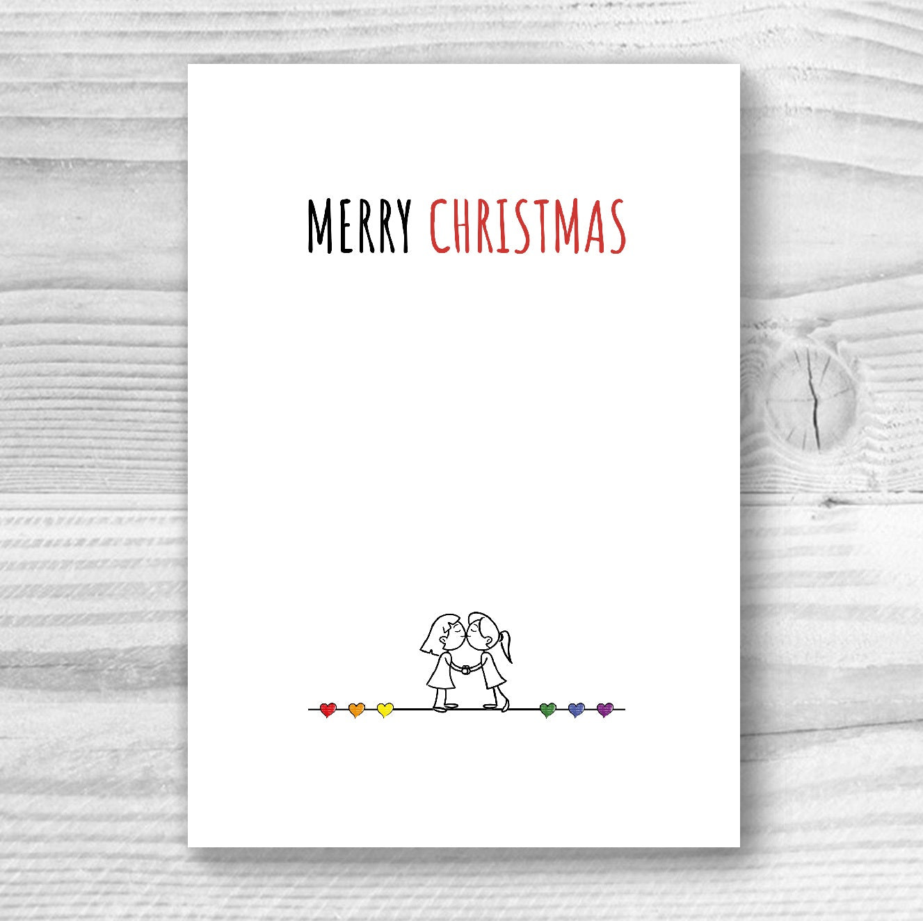 Merry Christmas - Lesbian Gay Couple Xmas Card | Gift