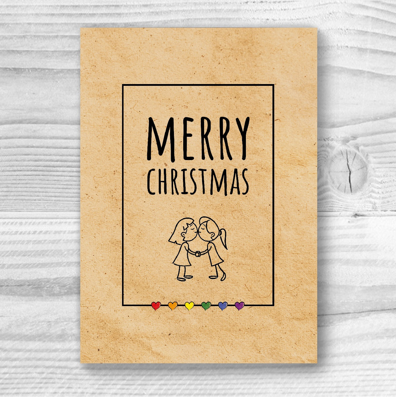 Merry Christmas - Lesbian Gay Couple Xmas Card | Gift