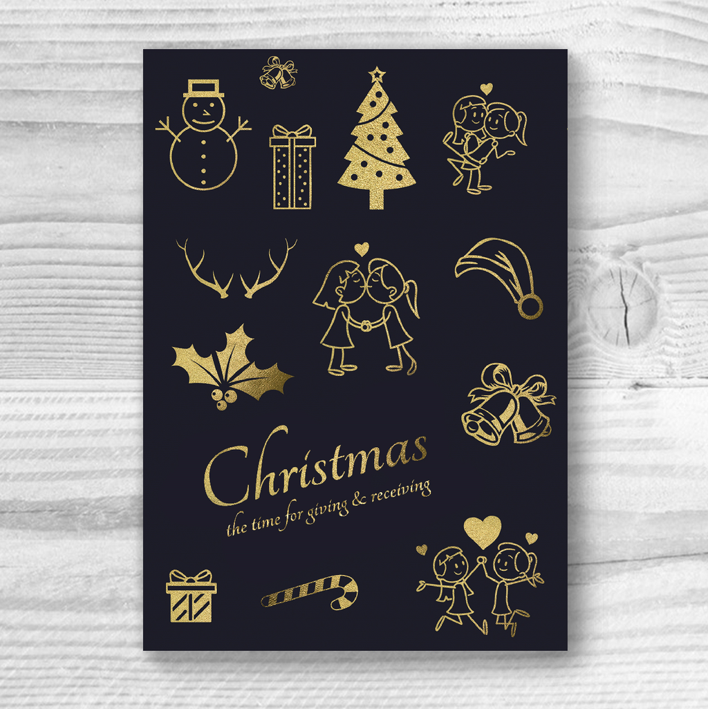 The Time for Giving and Receiving - Lesbian Gay Xmas Card | Gift