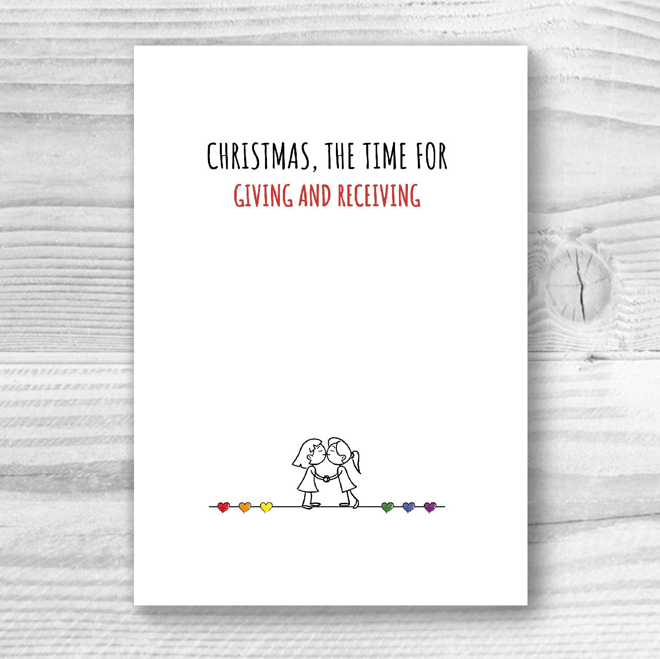The Time for Giving and Receiving - Lesbian Gay Xmas Card | Gift