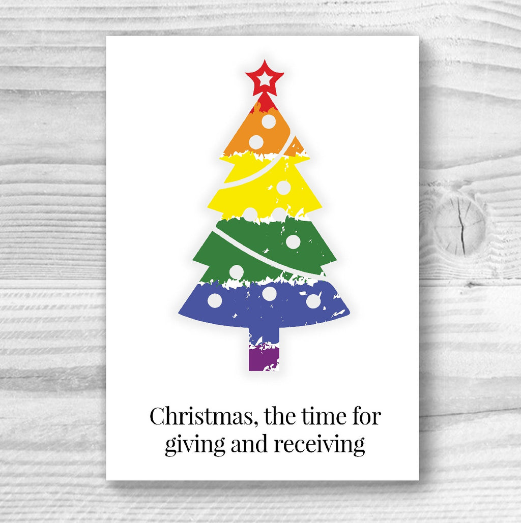 The Time for Giving and Receiving - Lesbian Gay Xmas Card | Gift