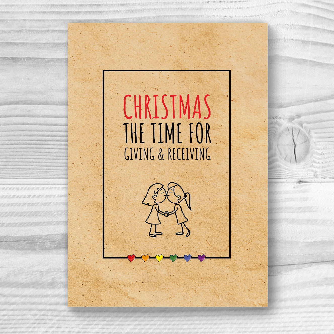 The Time for Giving and Receiving - Lesbian Gay Xmas Card | Gift