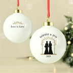 Mrs & Mrs - Lesbian Gay Couple Personalised Wedding Xmas Bauble Decoration | Gift