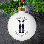 Mr & Mr - Gay Couple Personalised Wedding Xmas Bauble Decoration | Gift