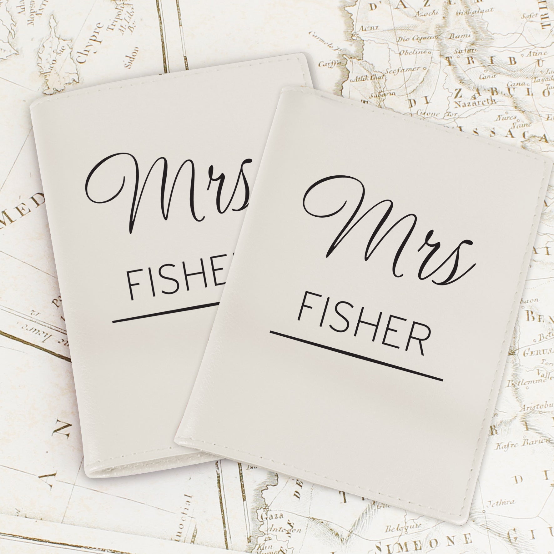 Mrs & Mrs - Lesbian Gay Couple Personalised Pair of Passport Holders | Wedding Gift
