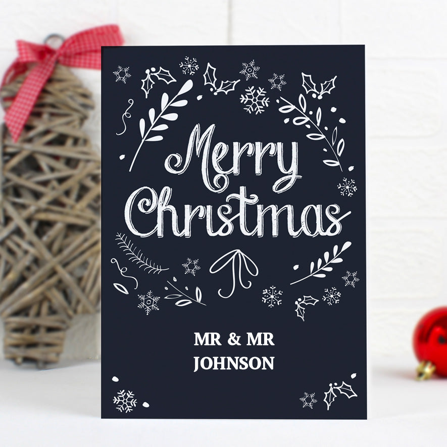 Mr &amp; Mr - Gay Couple Personalised Xmas Card - Christmas Frost | Gift