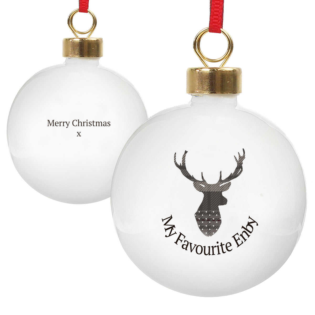 Favourite Enby - Non-Binary Stag Xmas Bauble Decoration | Gift