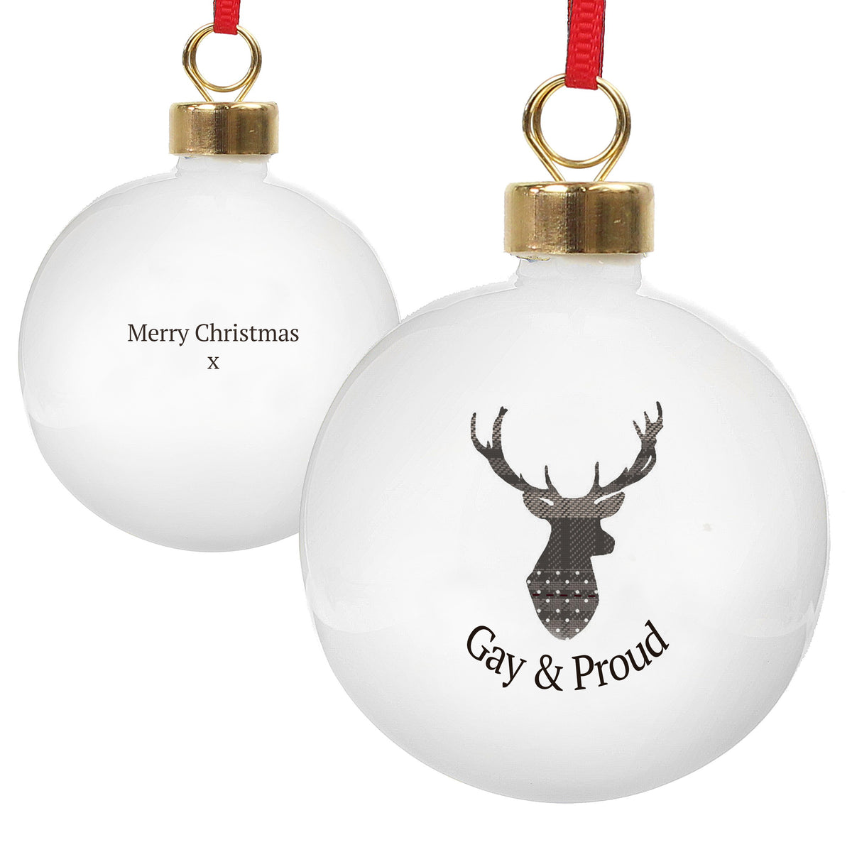 Lesbian Gay Stag Xmas Bauble Decoration | Gift