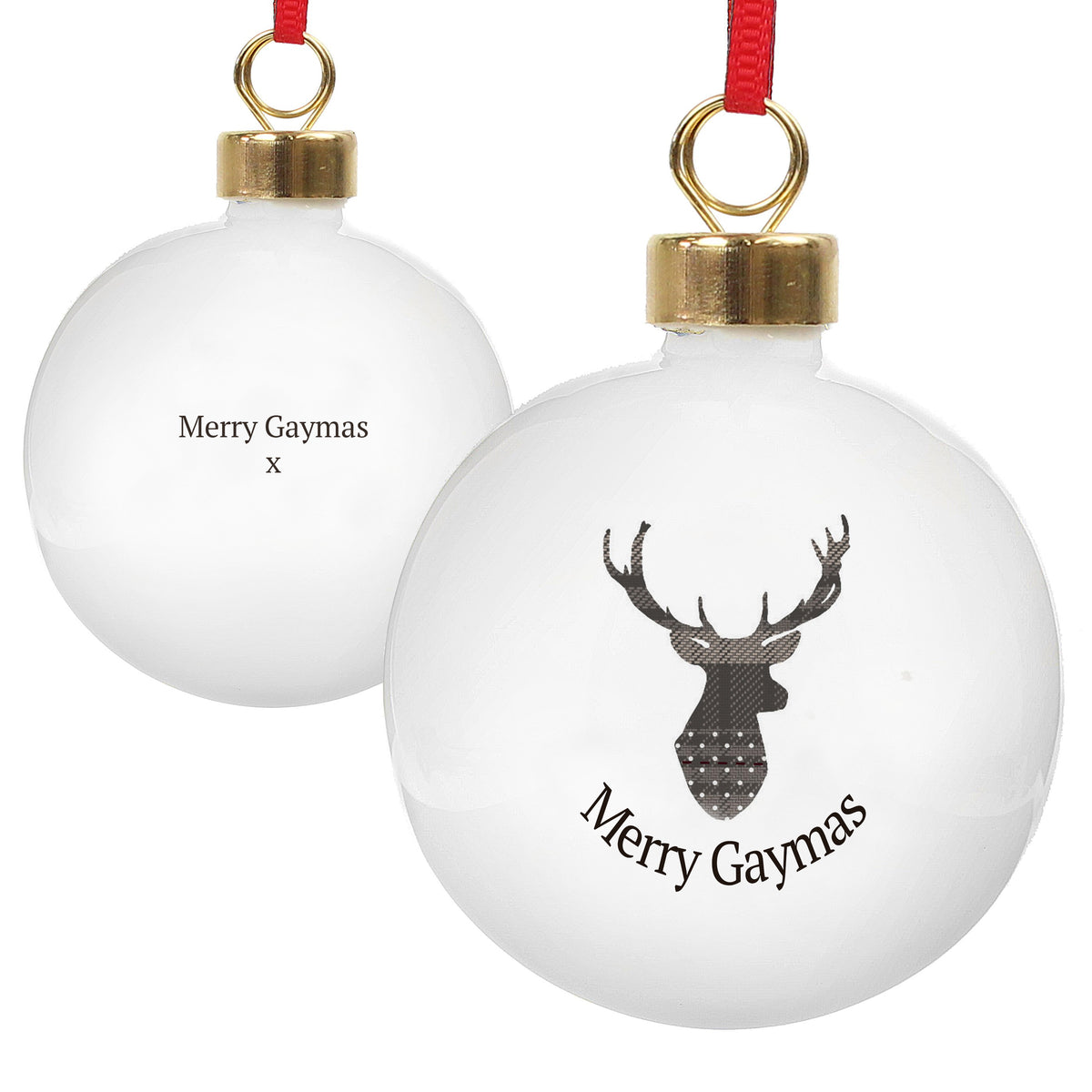 Lesbian Gay Stag Xmas Bauble Decoration | Gift