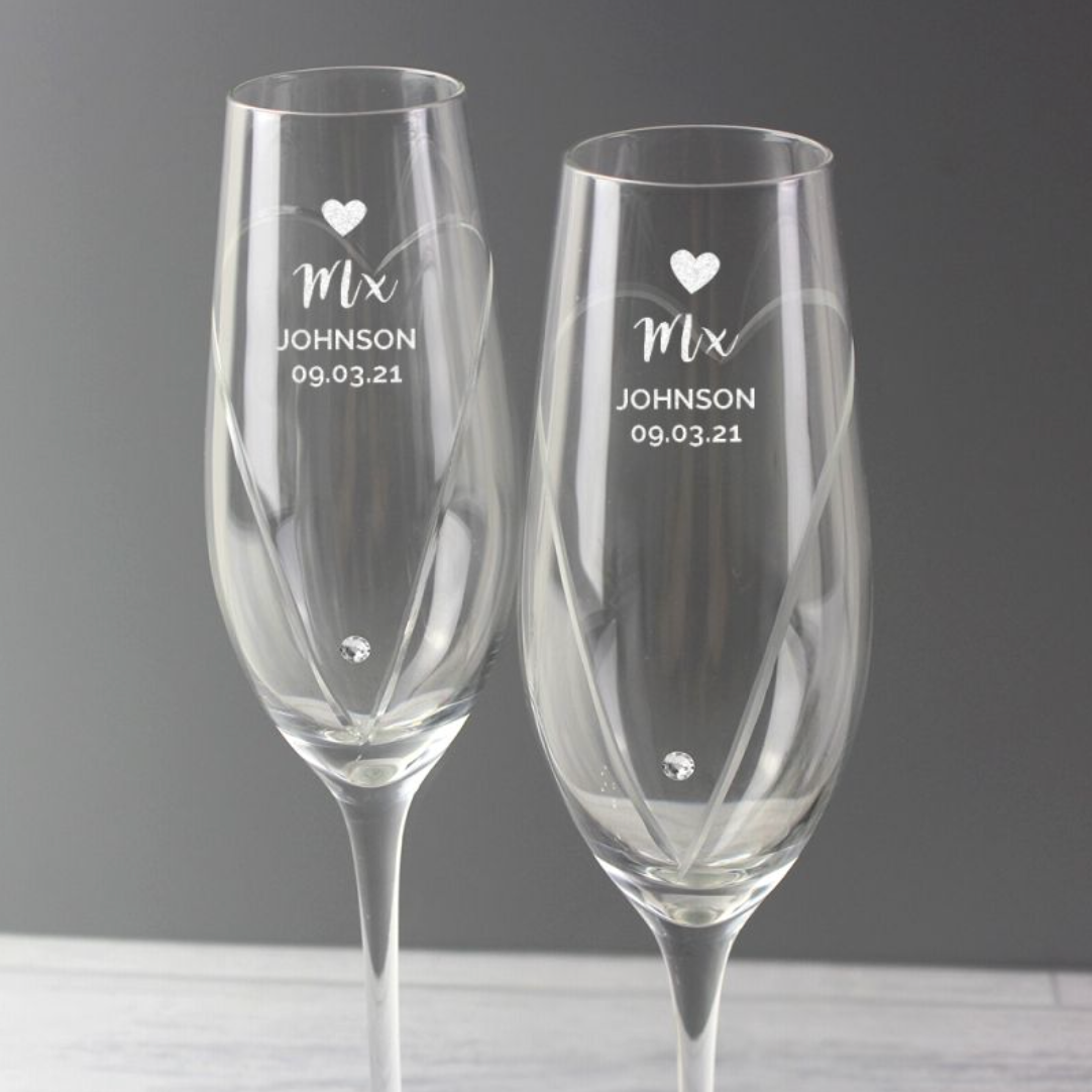 Mx & Mx - Non-Binary Couple Personalised Pair of Flutes | Gift