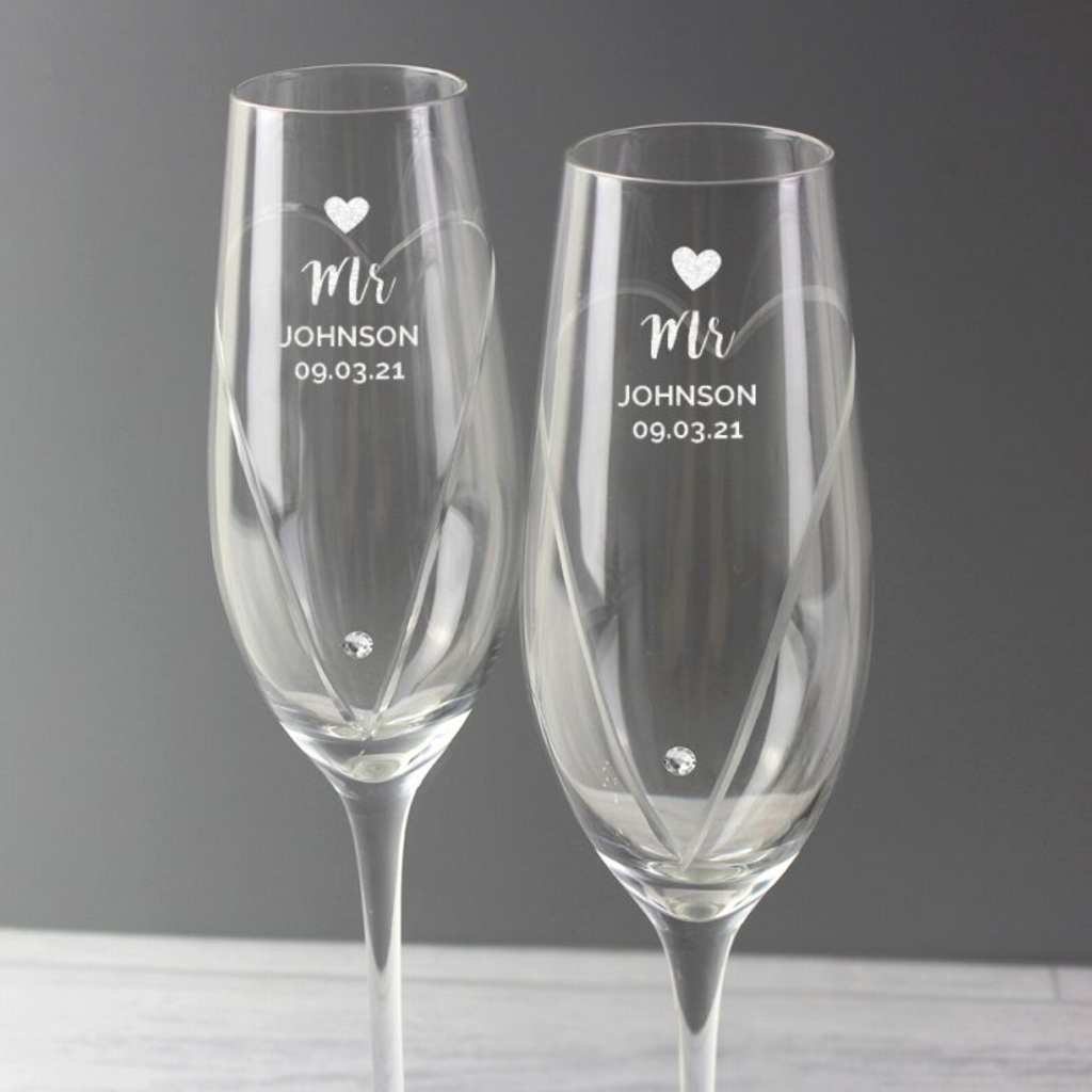 Mr & Mr - Gay Couple Personalised Pair of Flutes | Gift