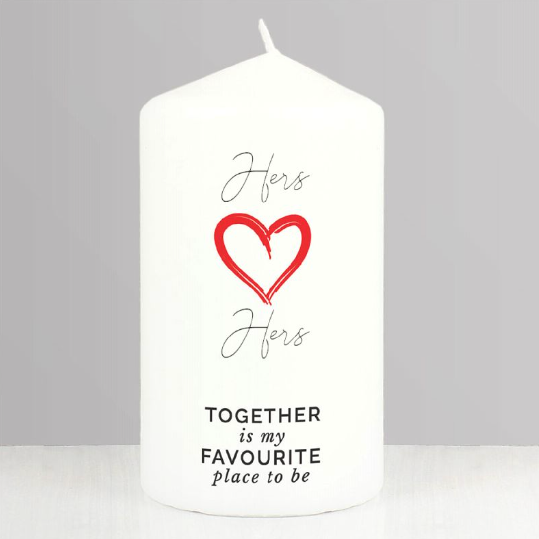 Together is my Favourite Place to be - Lesbian Gay Couple Pillar Candle | Gift