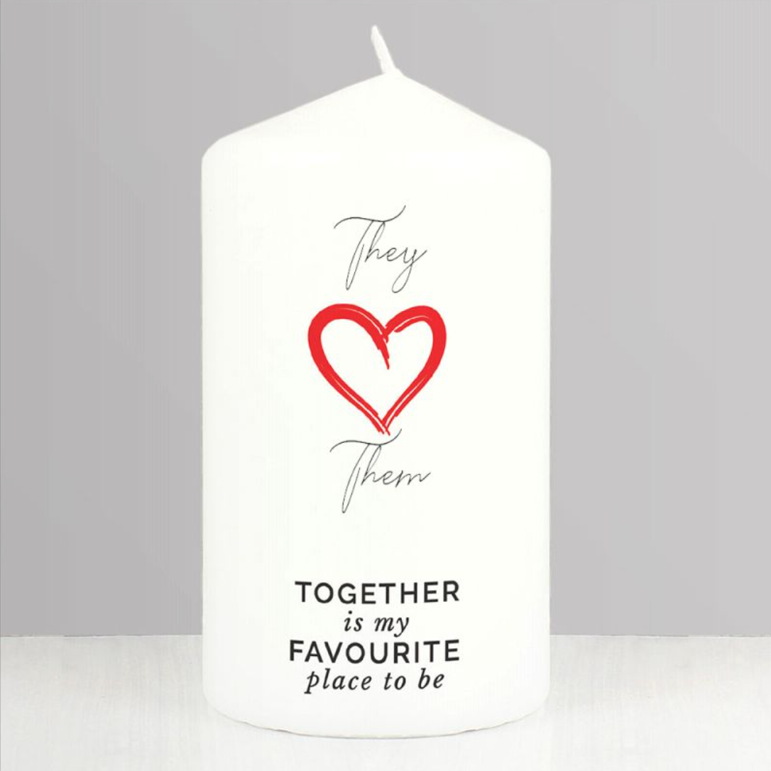 Together is my Favourite Place to be - Non-Binary Couple Pillar Candle | Gift