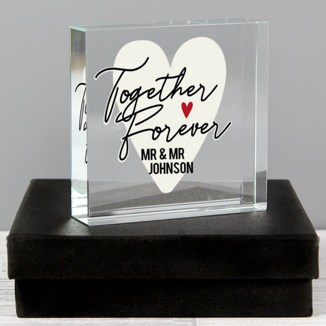 Mr &amp; Mr - Gay Couple Personalised Glass Token | Gift