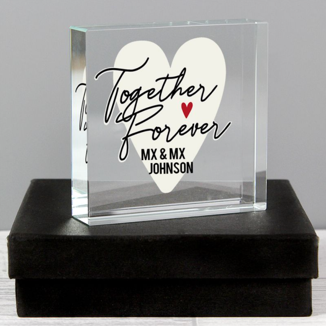 Mx &amp; Mx - Non-Binary Couple Personalised Glass Token | Gift