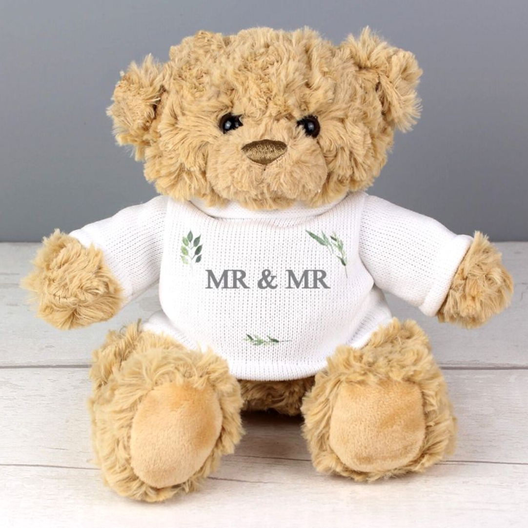 Mr &amp; Mr - Gay Couple Personalised Teddy Bear | Gift