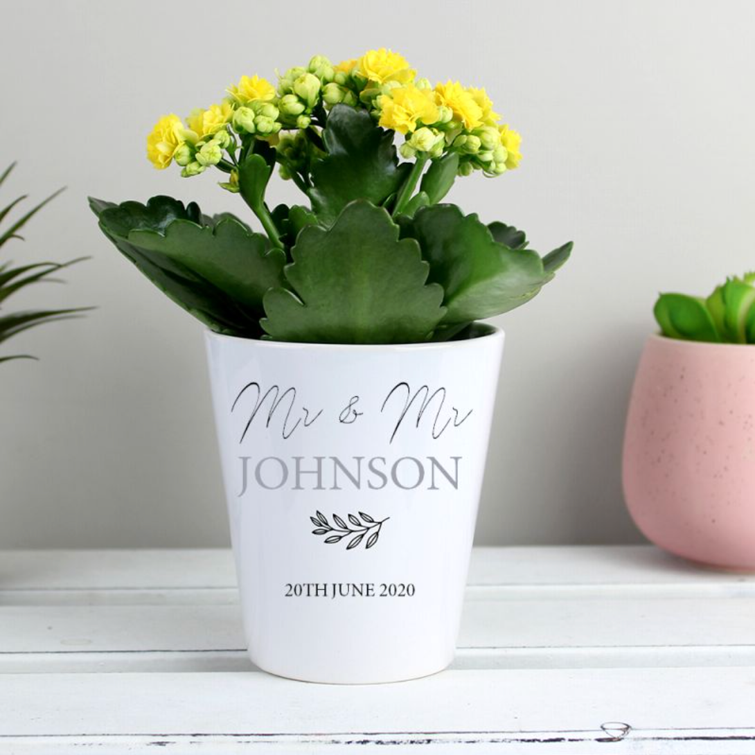 Mr &amp; Mr - Gay Couple Personalised Plant Pot | Gift
