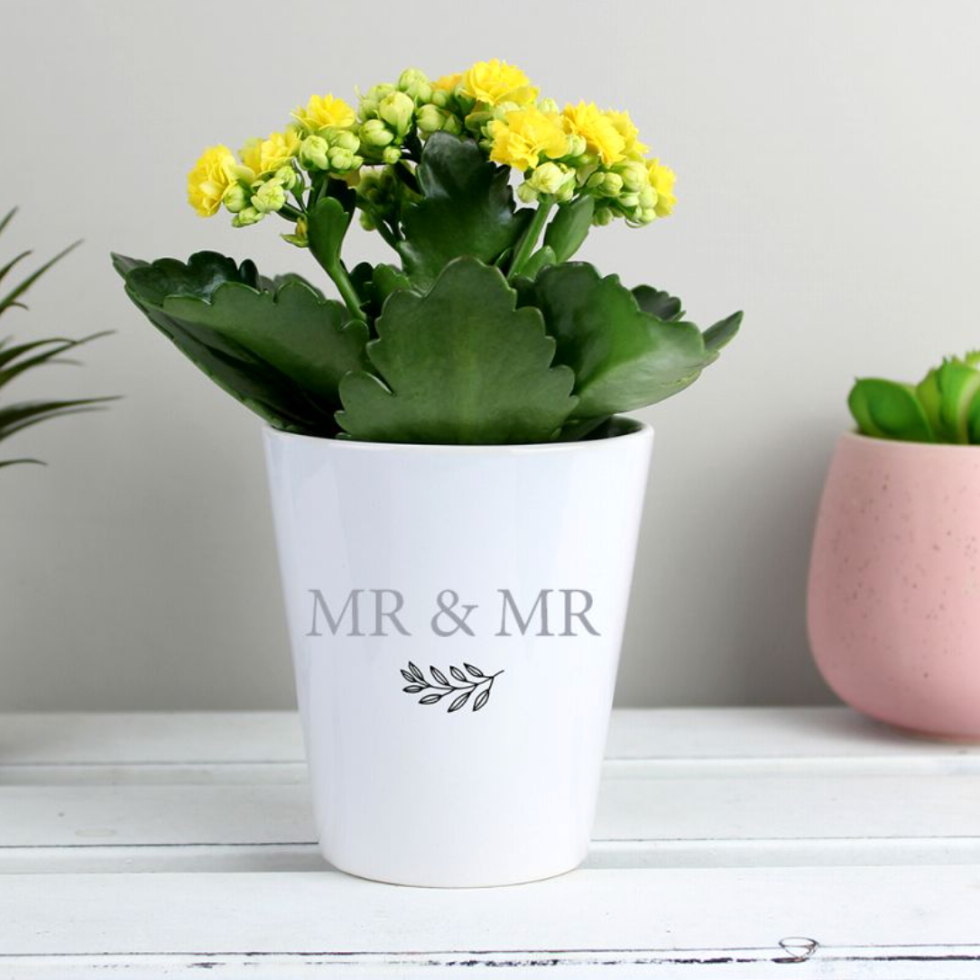 Mr &amp; Mr - Gay Couple Personalised Plant Pot | Gift