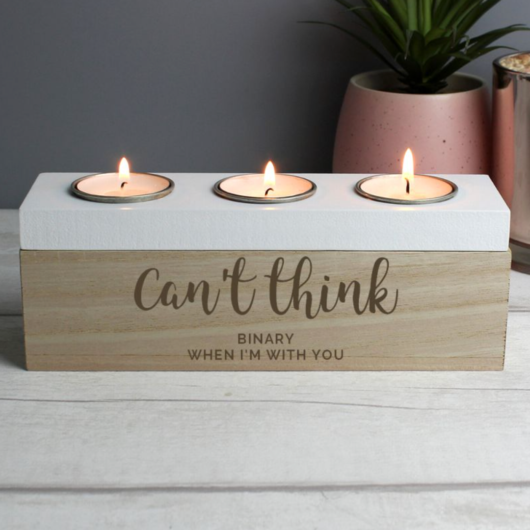 Non-Binary Couple Triple Tea Light Box | Gift