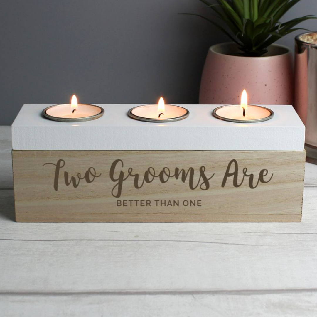 Gay Couple Triple Tea Light Box | Gift