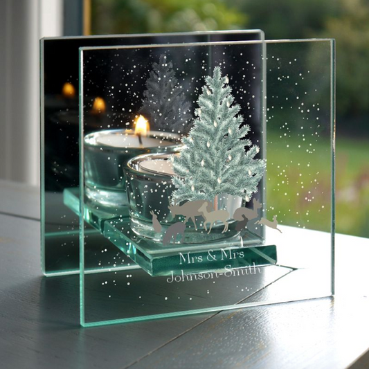 Mrs & Mrs - Lesbian Gay Couple Personalised Christmas Tea Light Holder | Gift
