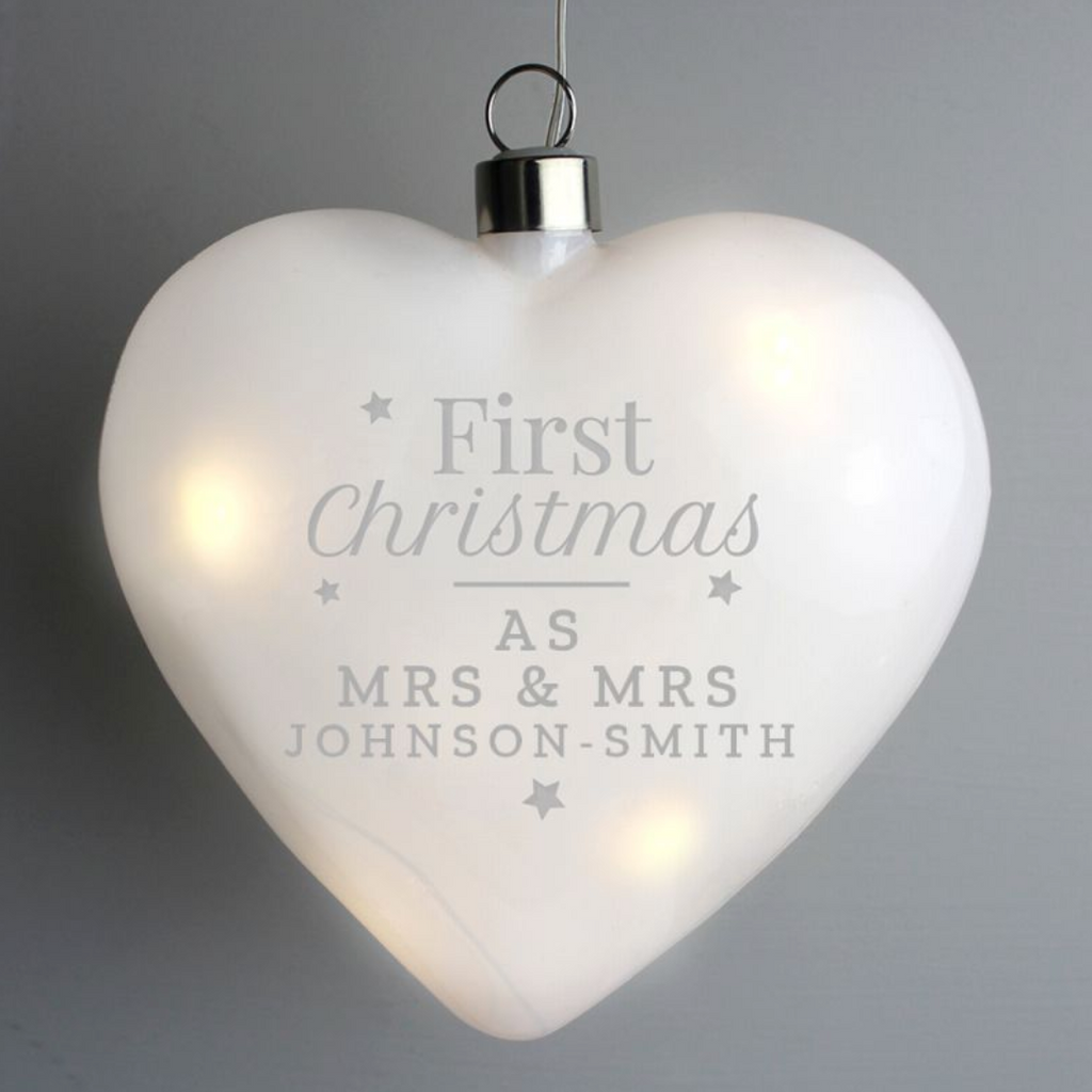 Mrs & Mrs - Lesbian Gay Couple Personalised First Christmas Xmas Bauble Decoration | Gift