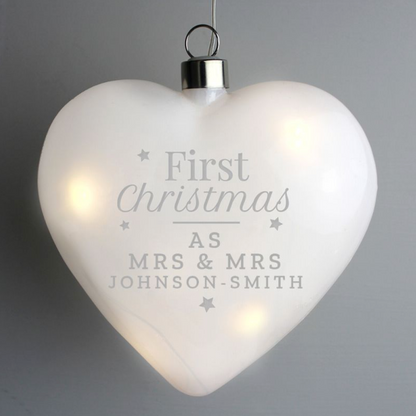 Mrs & Mrs - Lesbian Gay Couple Personalised First Christmas Xmas Bauble Decoration | Gift