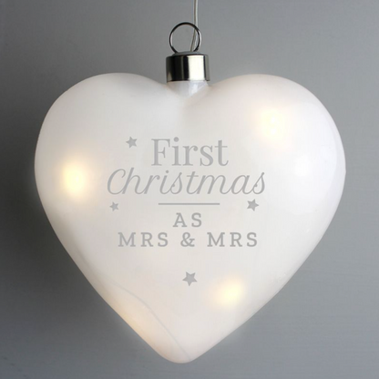 Mrs & Mrs - Lesbian Gay Couple Personalised First Christmas Xmas Bauble Decoration | Gift