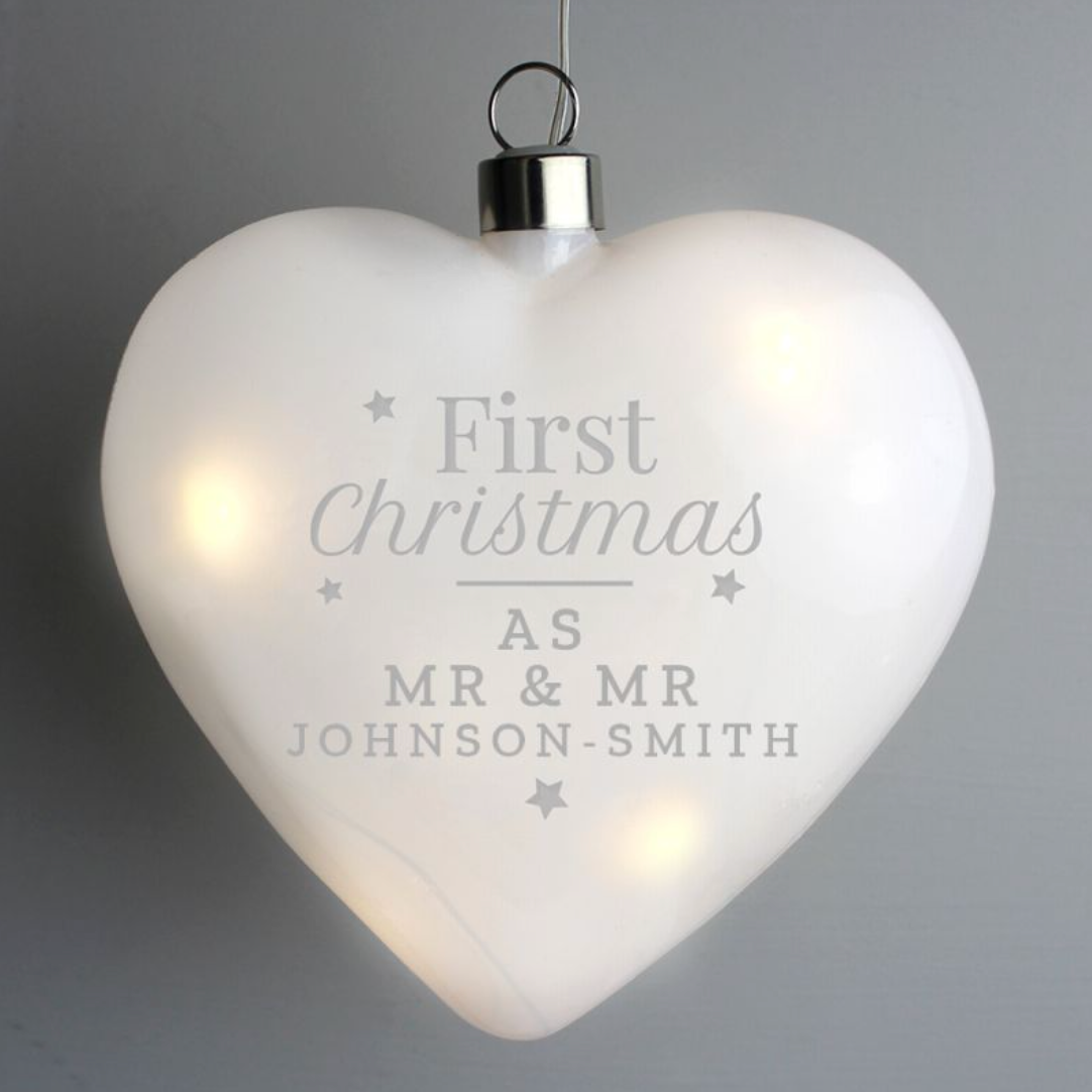 Mr &amp; Mr - Gay Couple Personalised First Christmas Xmas Bauble Decoration | Gift