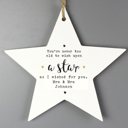Mrs & Mrs - Lesbian Gay Couple Personalised I wished for you Wooden Decoration | Gift
