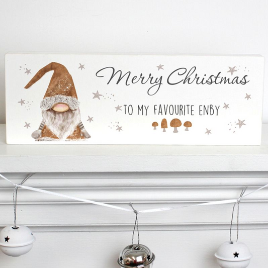 Favourite Enby - Non-Binary Christmas Wooden Block | Gift