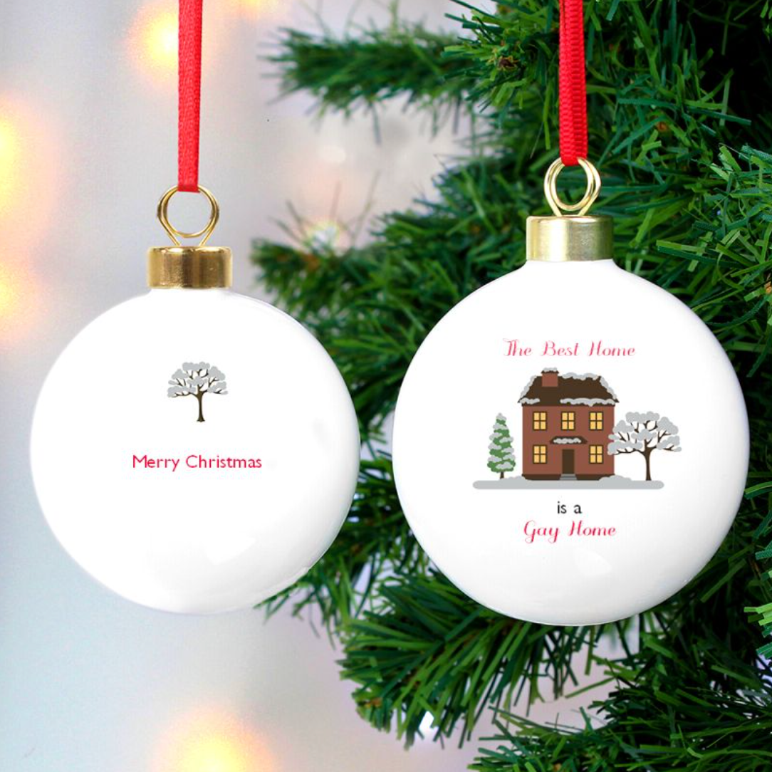 Lesbian Gay House Xmas Bauble Decoration | Gift