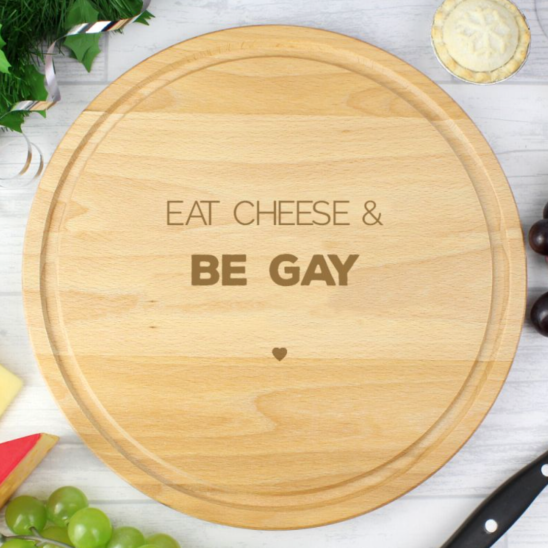 Lesbian Gay Christmas Cheese Chopping Board | Gift