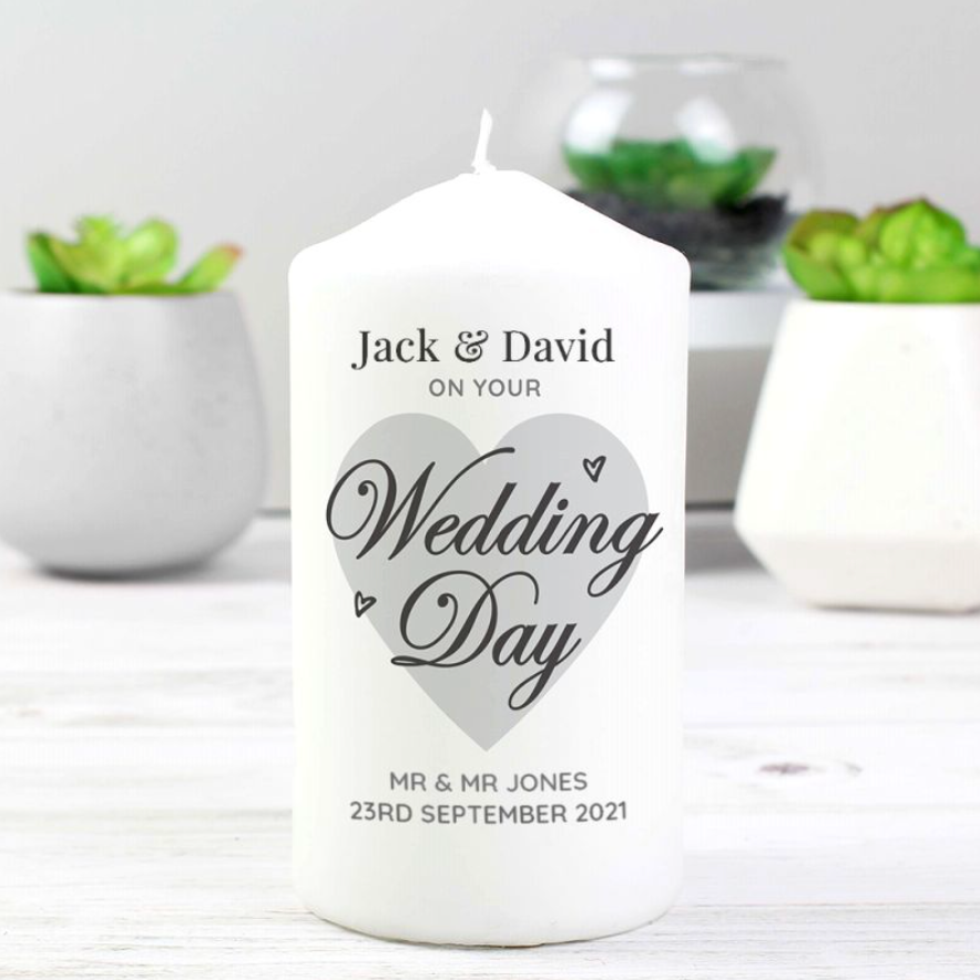 Mr Mr Gay Couple Personalised Candle Wedding Gift PRIDAL