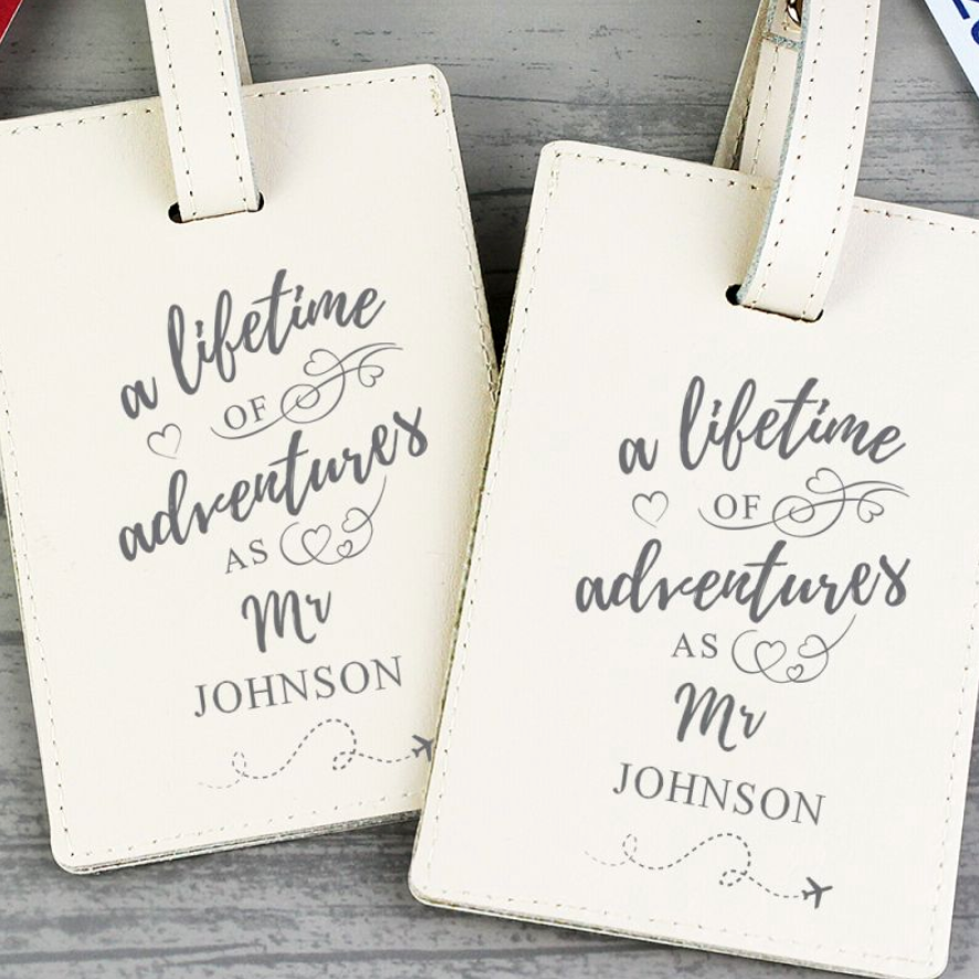 Personalized mr and mrs luggage tags online