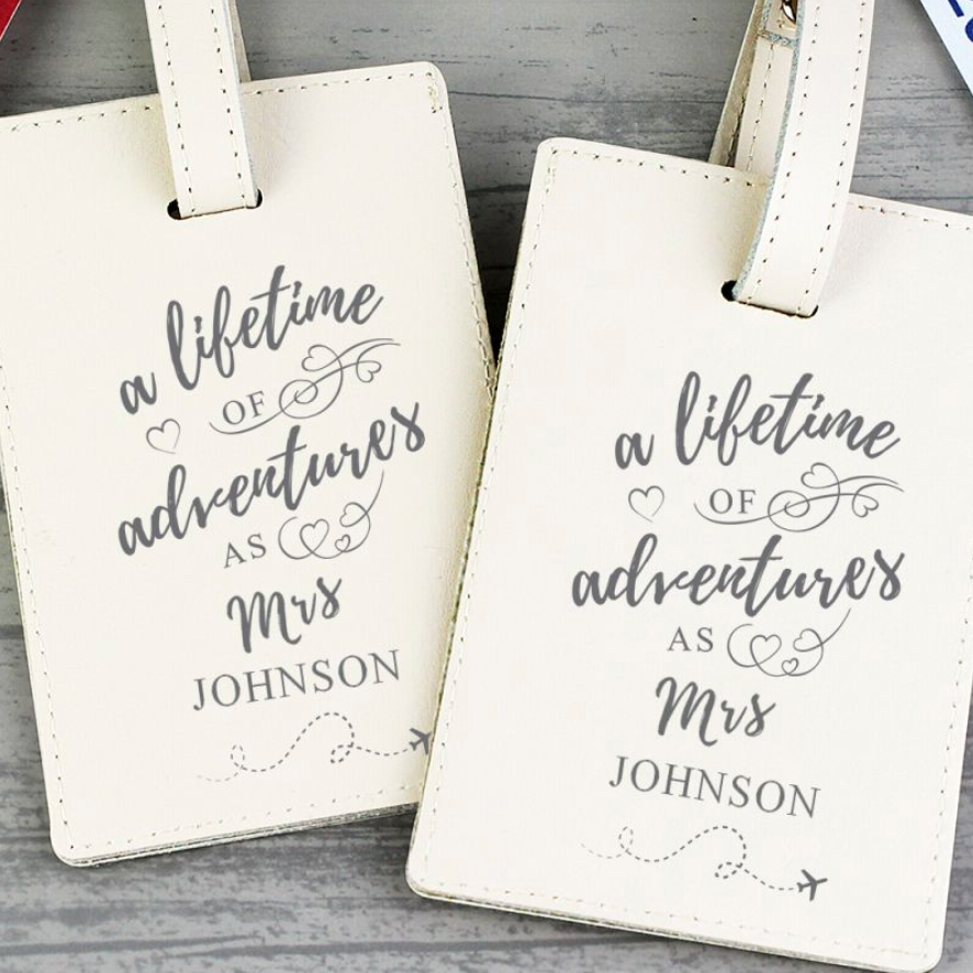 Mrs & Mrs - Lesbian Gay Couple Personalised Pair of Luggage Tags | Gift
