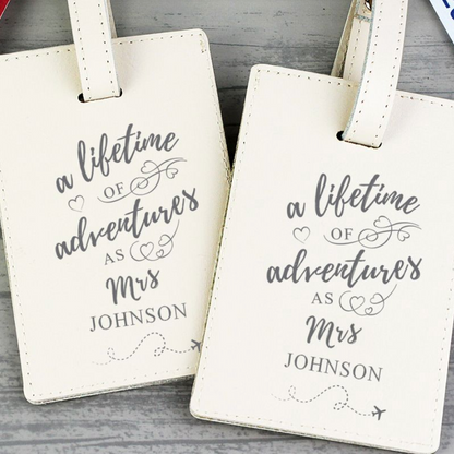 Mrs & Mrs - Lesbian Gay Couple Personalised Pair of Luggage Tags | Gift