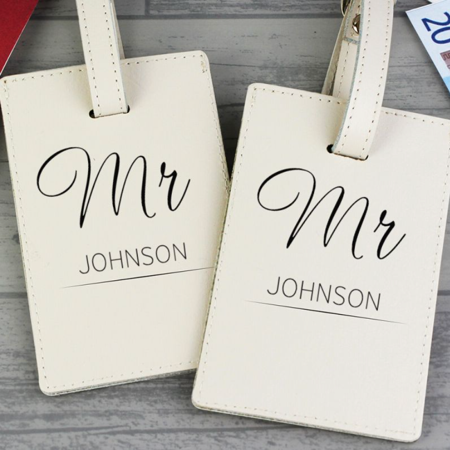 Mr & Mr - Gay Couple Personalised Pair of Luggage Tags | Gift