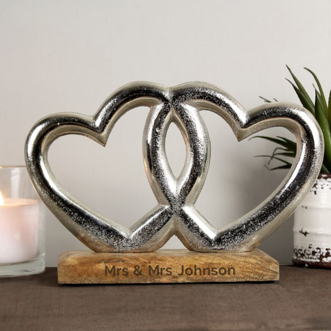 Mrs & Mrs - Lesbian Gay Couple Personalised Heart Ornament | Gift