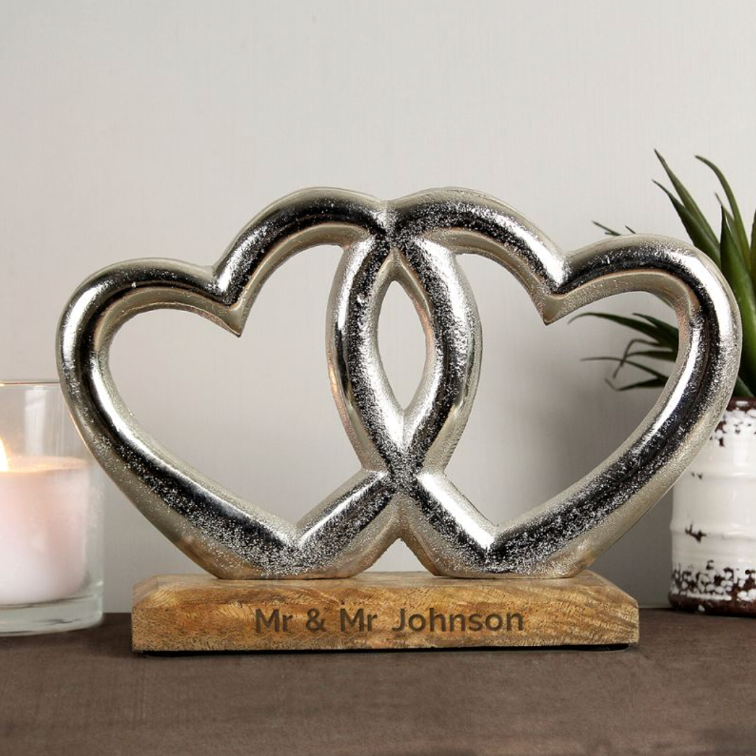 Mr &amp; Mr - Gay Couple Personalised Heart Ornament | Gift