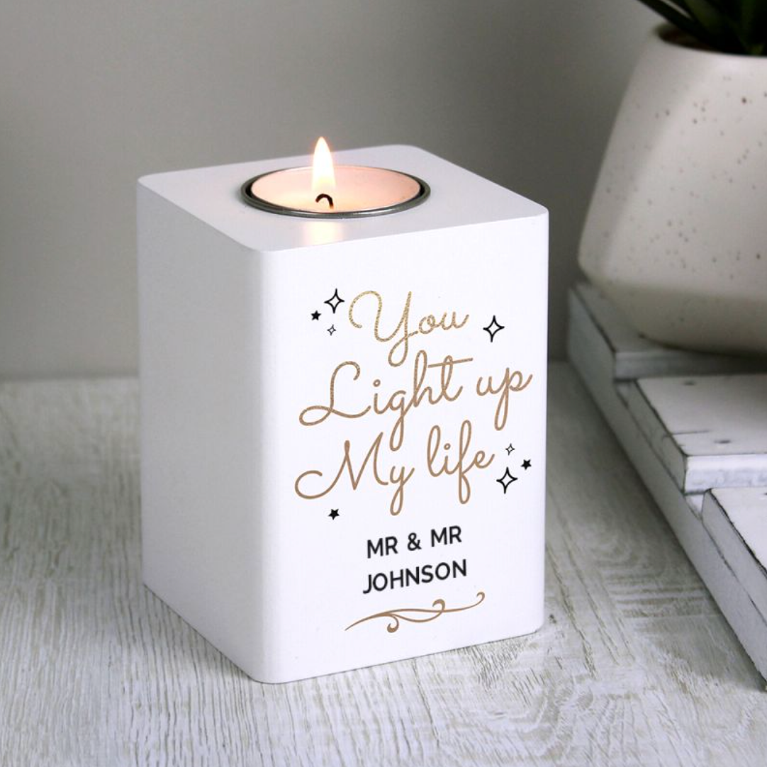 Mr &amp; Mr - Gay Couple Personalised Candle Holder | Gift