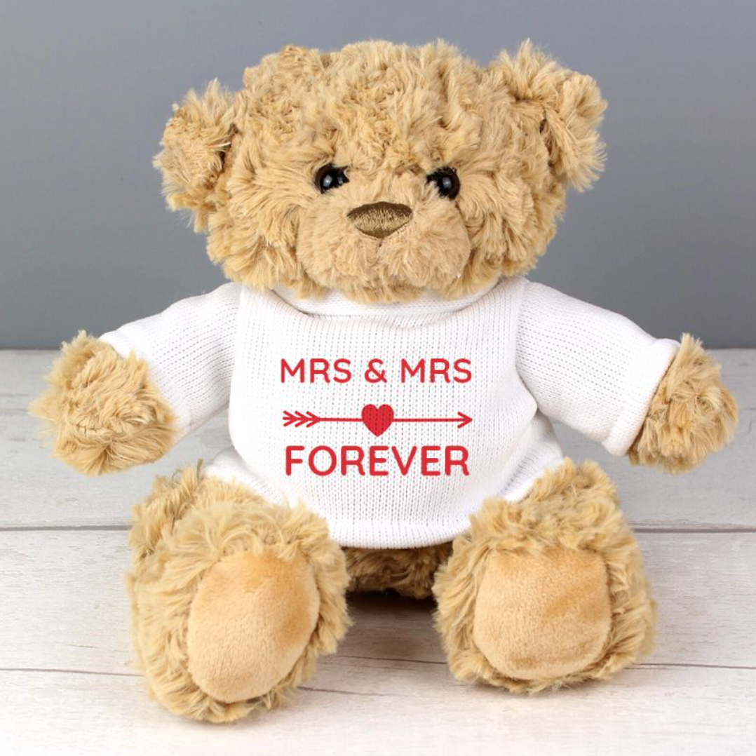 Mrs & Mrs - Lesbian Gay Couple Forever Teddy Bear | Gift