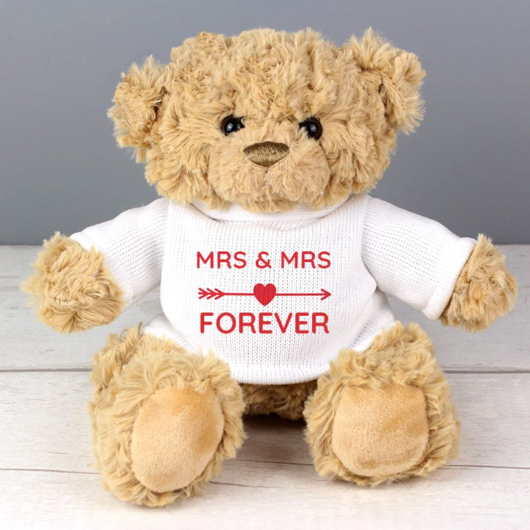 Mrs & Mrs - Lesbian Gay Couple Forever Teddy Bear | Gift - PRIDAL