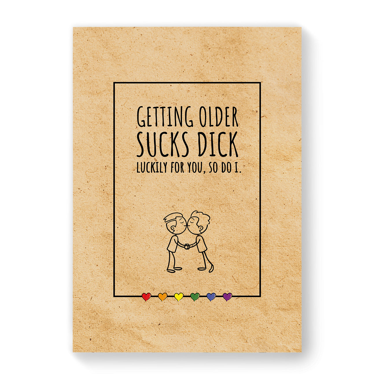 Getting older sucks dick - Gay Birthday Card - Vintage Brown | Gift