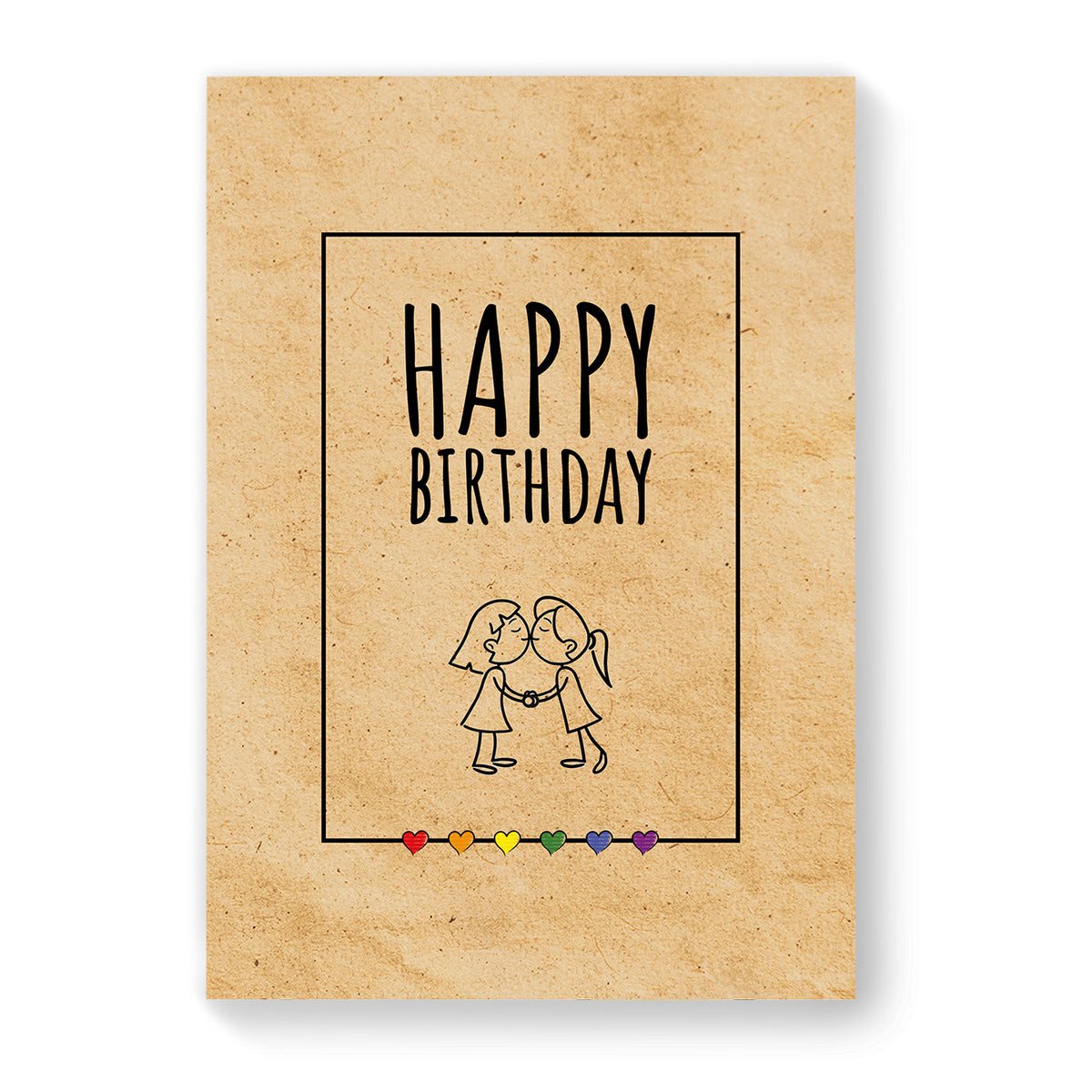 Happy Birthday - Lesbian Gay Birthday Card - Vintage Brown | Gift