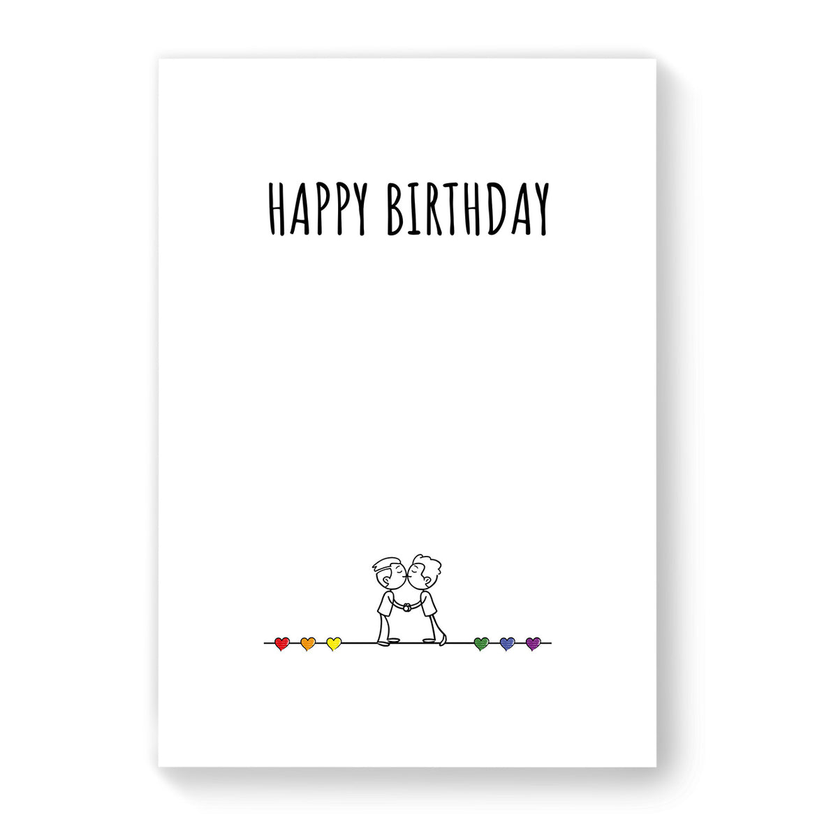Happy Birthday - Gay Birthday Card - White Minimalist | Gift