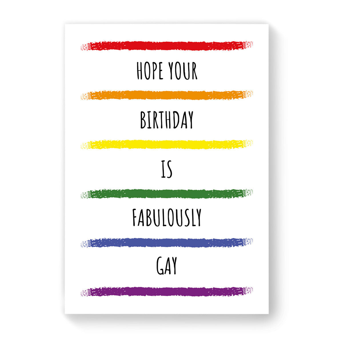 Hope your Birthday is Fabulously Gay - Lesbian Gay Birthday Card - White Rainbow Stripes | Gift