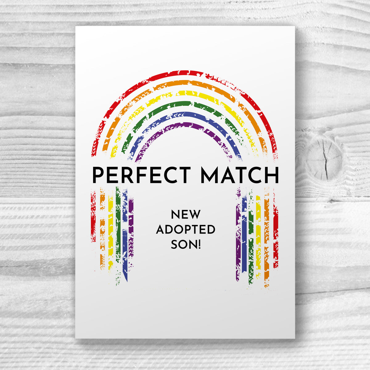 Perfect match new adopted son - Adoption Card | Gift